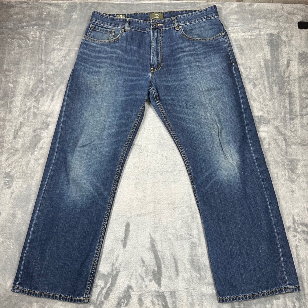 Timberland Mens Straight Leg Jeans Blue Medium Wash Denim Size 34 Style‎ 2268J